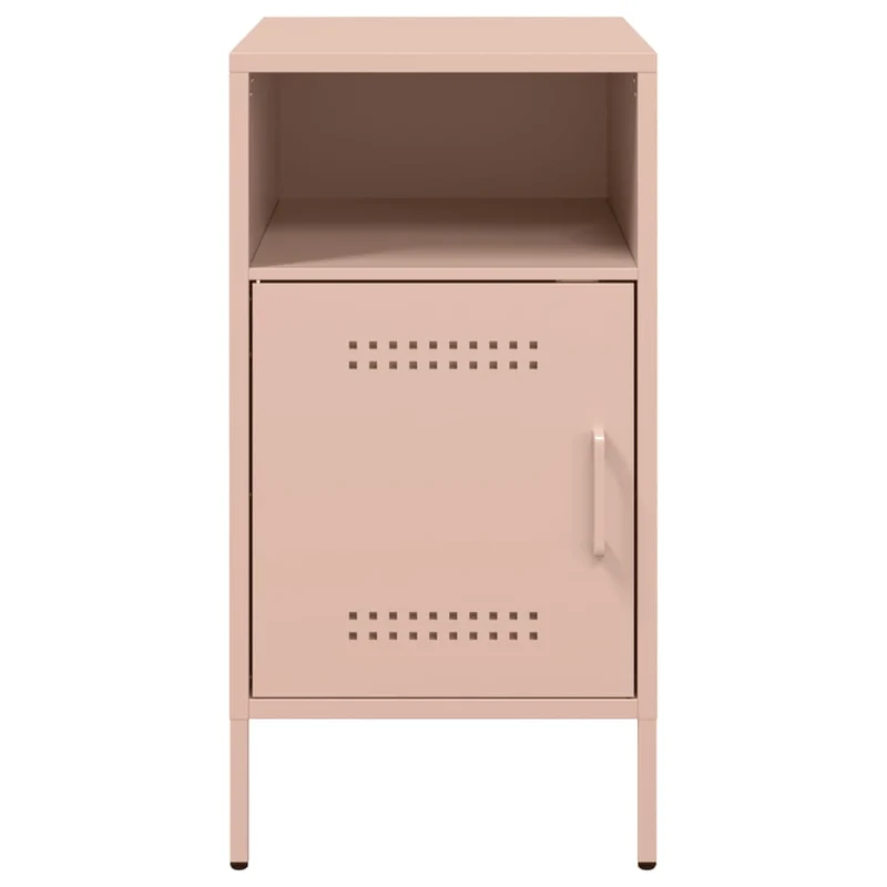 Lot de 2 tables de chevet avec 2 compartiments 36 x 39 x 68 cm acier rose DEC035637