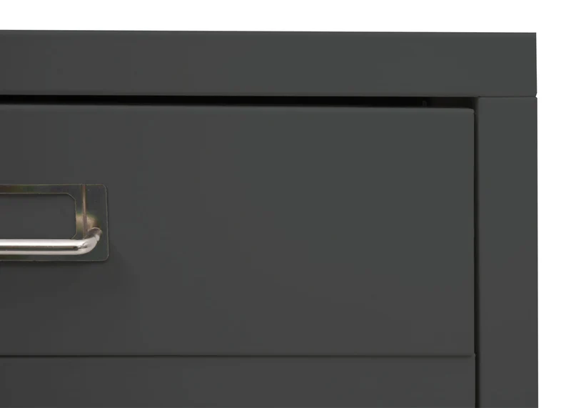 Caisson à tiroirs meuble de bureau 75 x 40 x 41 cm 5 tiroirs en métal gris foncé 04_0008270