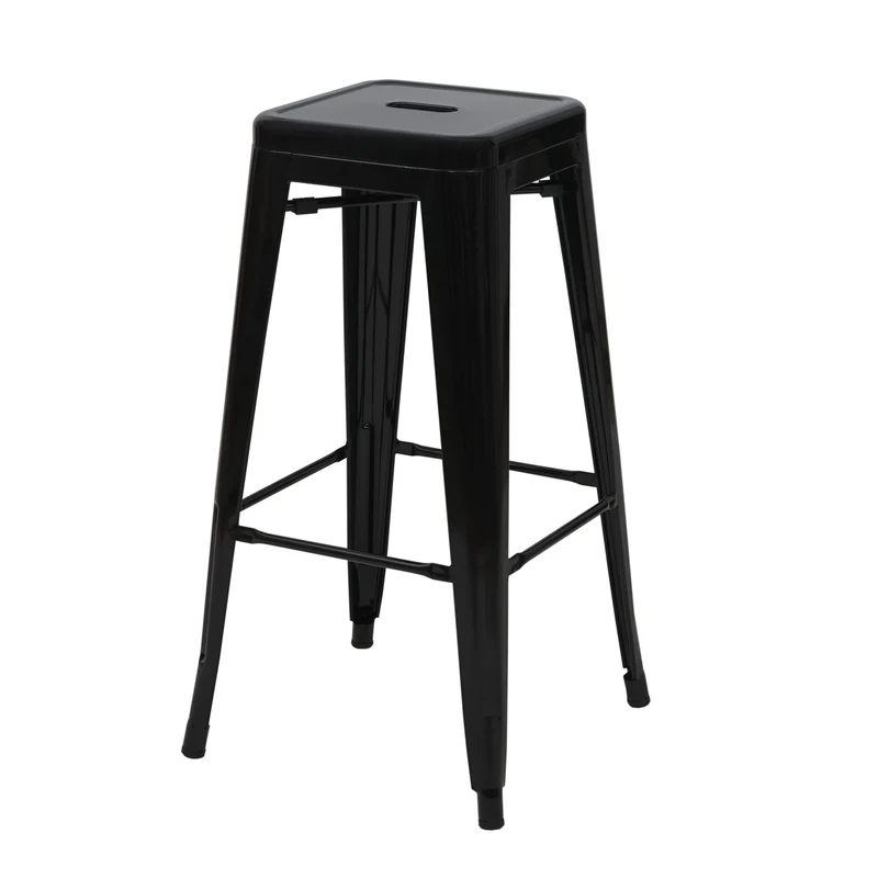 4x tabourets de bar design industriel en métal empilable noir 04_0005227