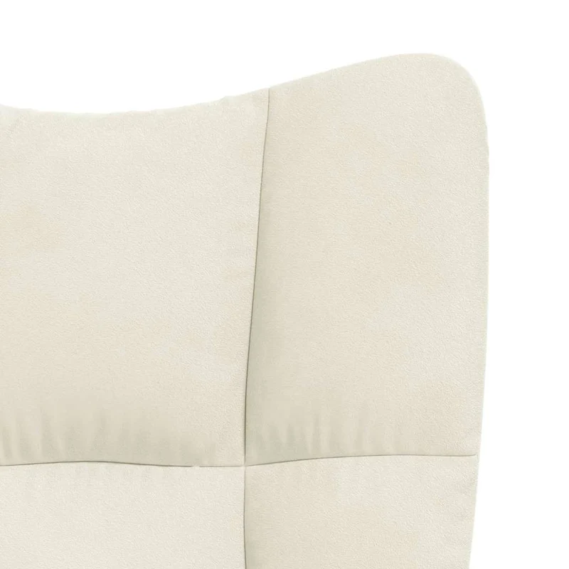 Fauteuil lounge chaise de canapé sur roulettes design moderne en velours crème DEC026639