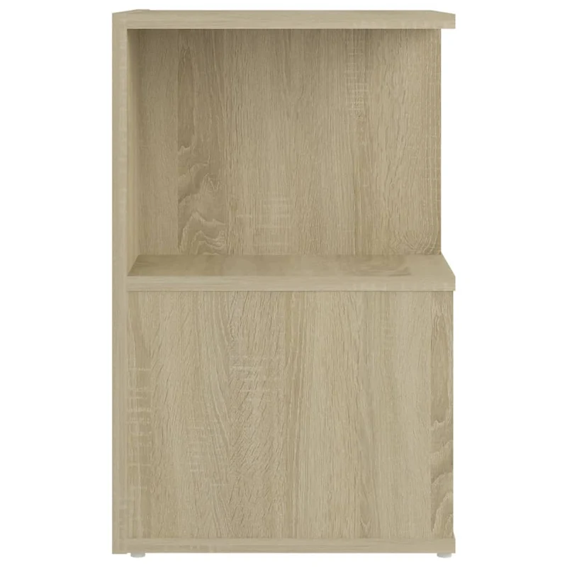 Lot de 2 tables de chevet avec étagères 35 x 35 x 55cm bois d'ingénierie couleur chêne DEC035872