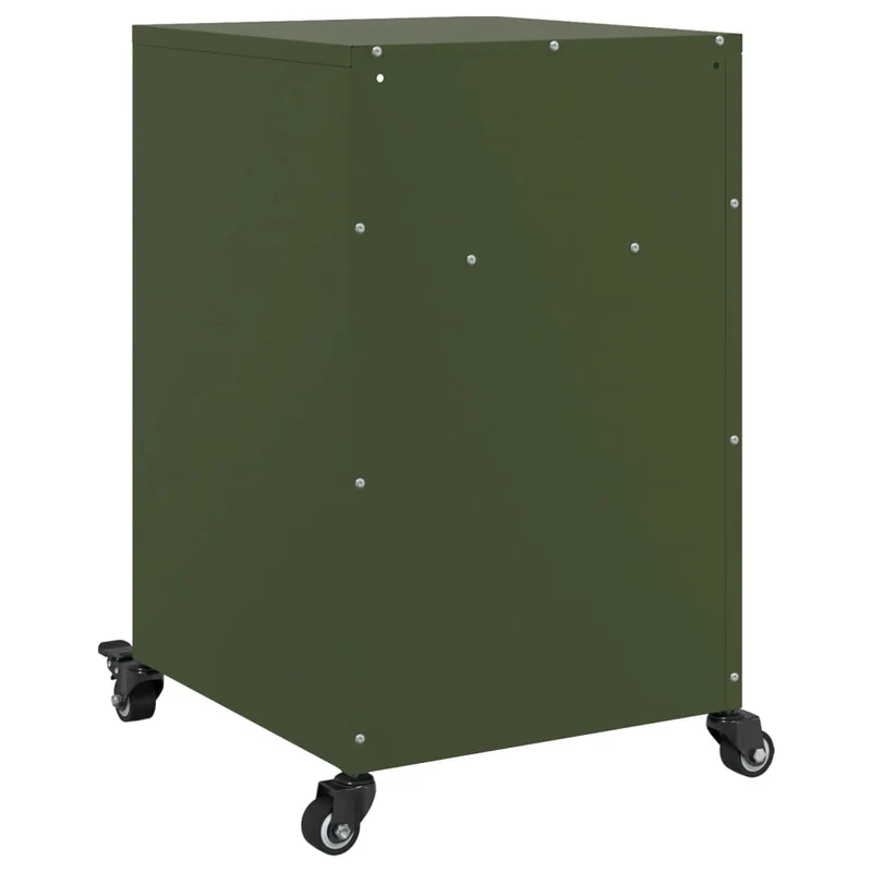 Lot de 2 tables de chevet avec une porte et compartiments 36 x 39 x 59 cm acier vert DEC035768