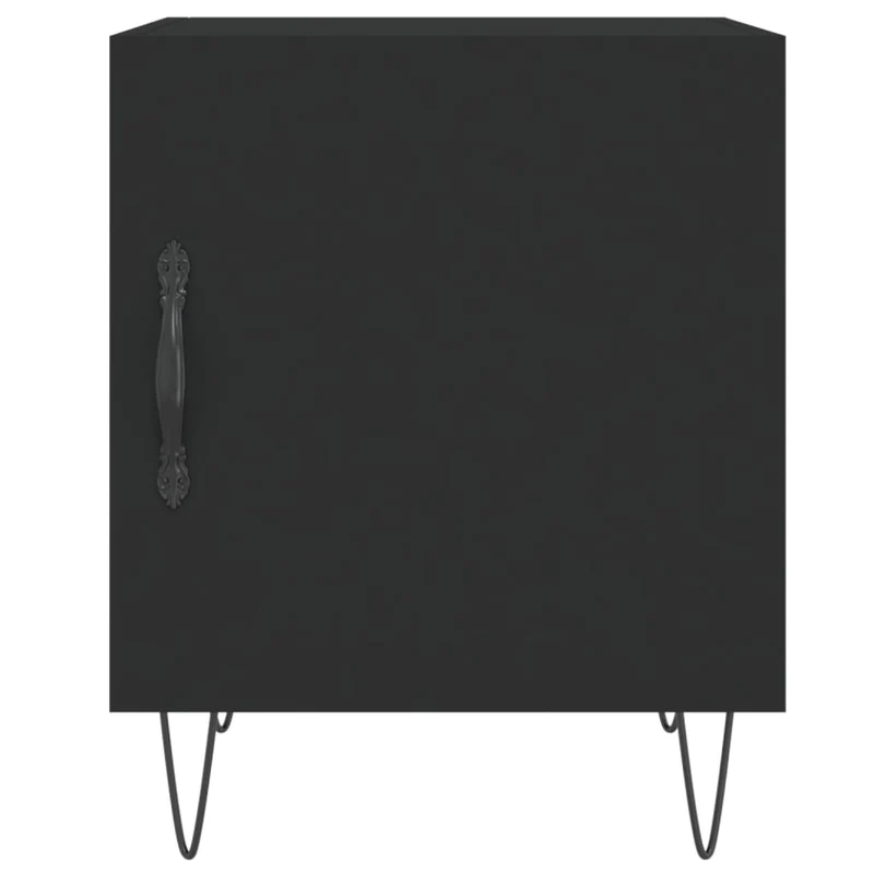Lot de 2 tables de chevet avec compartiment avec porte 40 x 40 x 50 cm bois d’ingénierie noir DEC035579