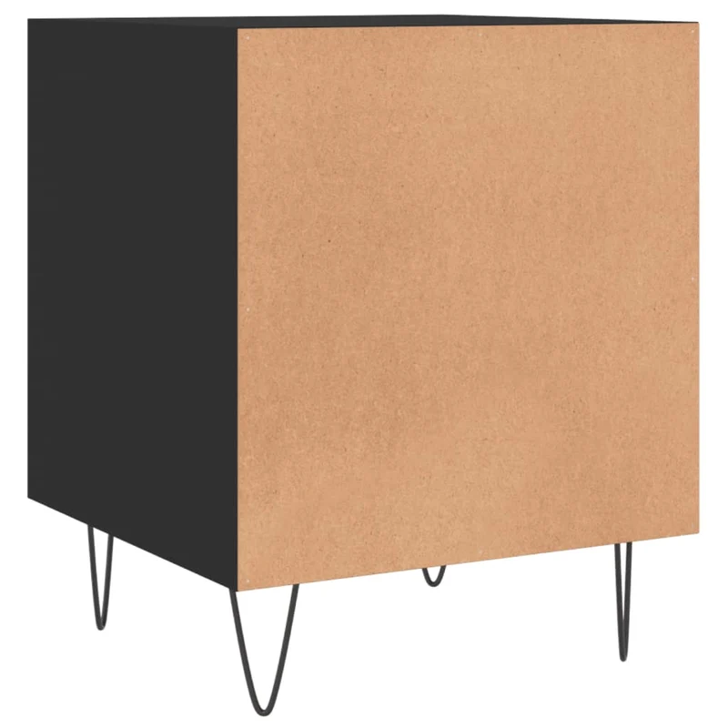 Lot de 2 tables de chevet avec compartiment avec porte 40 x 40 x 50 cm bois d’ingénierie noir DEC035579