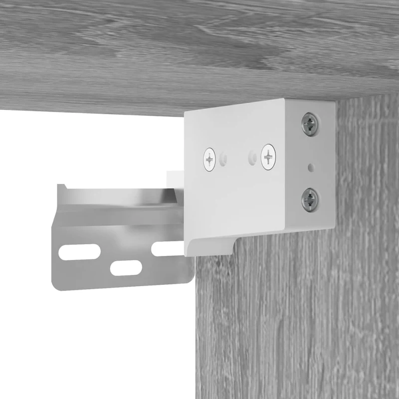 Lot de 2 tables de chevet murales avec compartiment avec porte 50 x 30 x 47 cm bois d'ingénierie gris DEC036115