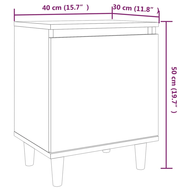 Lot de 2 tables de chevet compartiment avec porte 40 x 30 x 50 cm bois d'ingénierie marron DEC035970