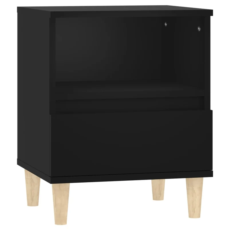 Lot de 2 tables de chevet avec tiroir et compartiment ouvert 40 x 35 x 50 cm bois d'ingénierie noir DEC035543