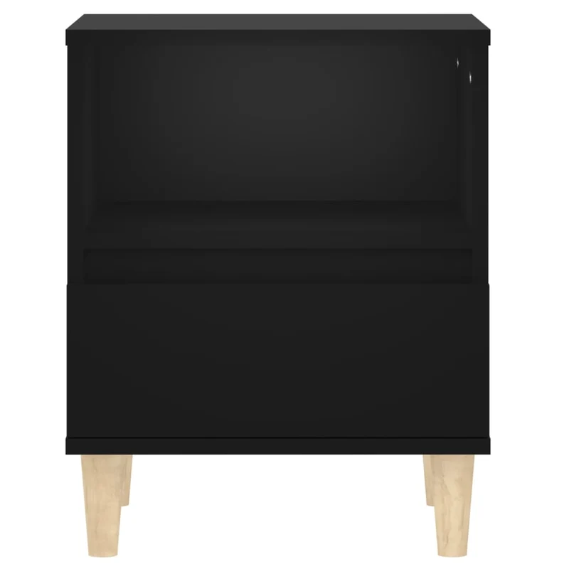 Lot de 2 tables de chevet avec tiroir et compartiment ouvert 40 x 35 x 50 cm bois d'ingénierie noir DEC035543