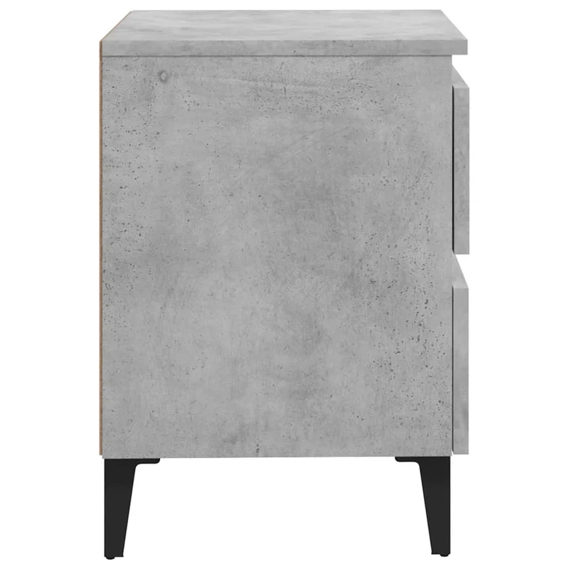 Table de chevet avec deux tiroirs 40 x 35 x 50 cm bois d'ingénierie gris DEC033997