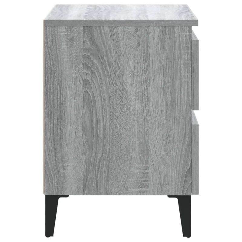 Table de chevet avec deux tiroirs 40 x 35 x 50 cm bois d'ingénierie gris DEC033256