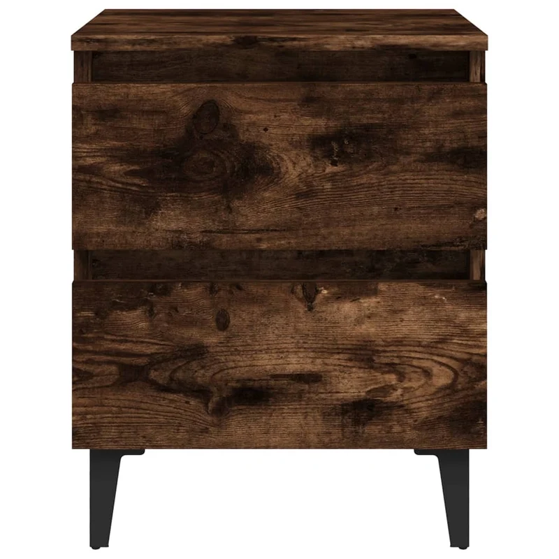 Table de chevet avec deux tiroirs 40 x 35 x 50 cm bois d'ingénierie marron DEC033236