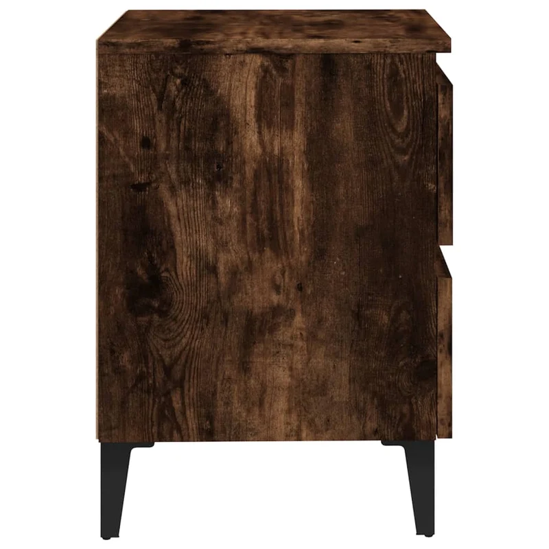 Table de chevet avec deux tiroirs 40 x 35 x 50 cm bois d'ingénierie marron DEC033236