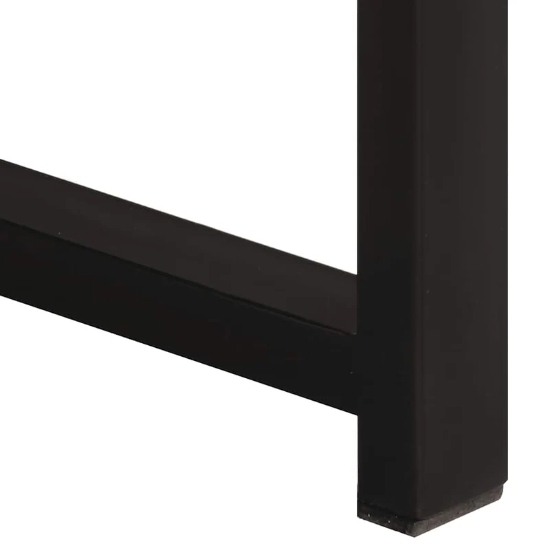 Lot de 3 tables d'appoint gigognes en bois solide de manguier et acier noir DEC032711