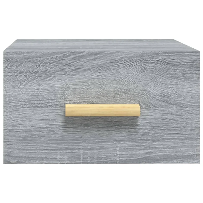 Lot de 2 tables de chevet murales avec tiroir 35 x 35 x 20 cm bois d'ingénierie gris DEC036109