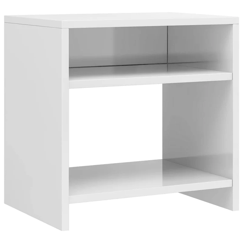 Lot de 2 tables de chevet avec compartiment ouvert 40 x 30 x 40cm bois ingénierie blanc DEC035785