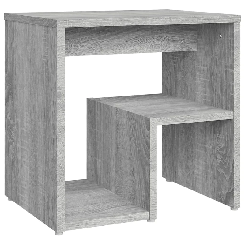Lot de 2 tables de chevet avec étagère 40 x 30 x 40 cm bois ingénierie gris DEC035663