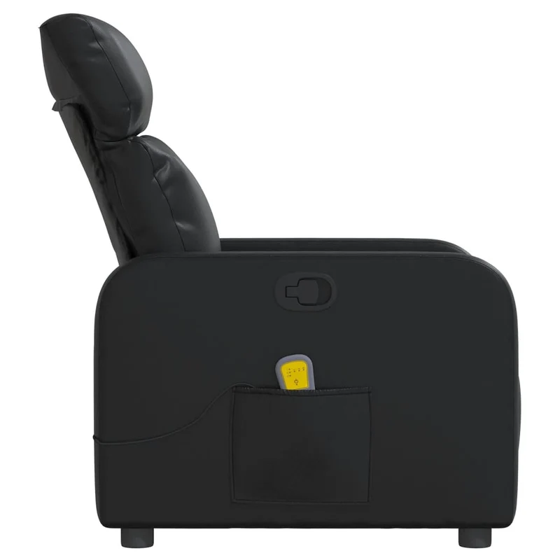 Fauteuil de relaxation TV fonction massage inclinable 6 points de massage en PVC noir DEC027032