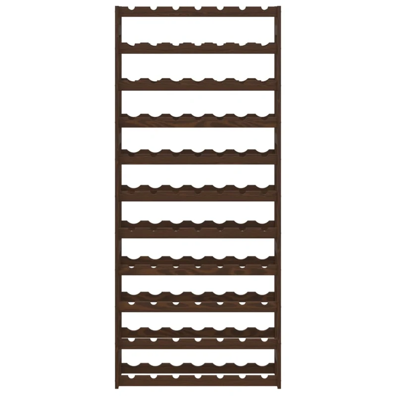 Casier range bouteilles étagère de rangement vin pour 77 bouteilles en bois de pin marron DEC024343
