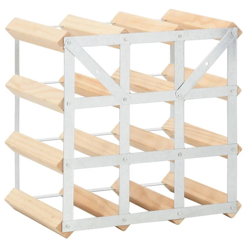 Casier range bouteilles étagère de rangement vin 12 bouteilles en bois de pin DEC024263