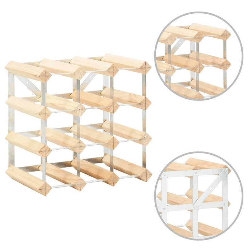 Casier range bouteilles étagère de rangement vin 12 bouteilles en bois de pin DEC024263