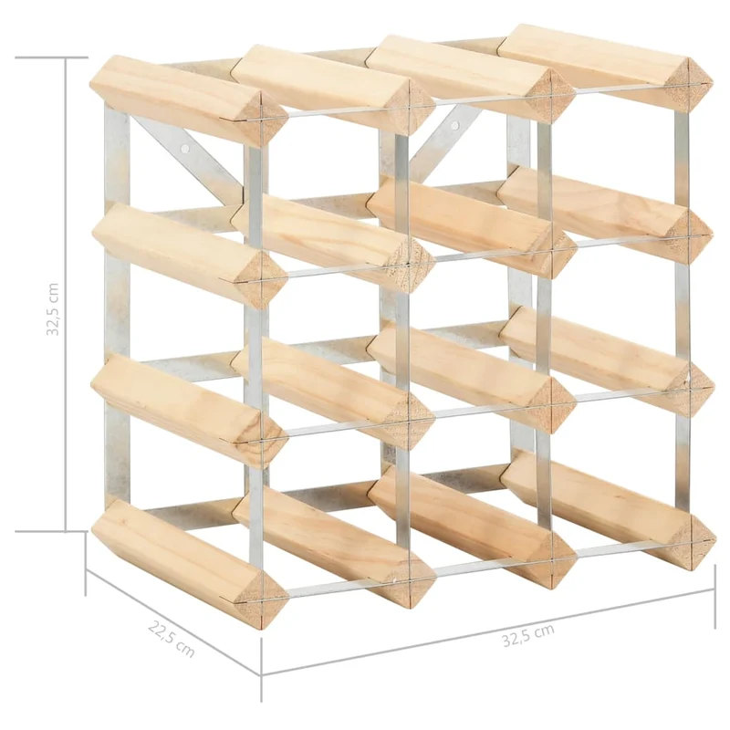 Casier range bouteilles étagère de rangement vin 12 bouteilles en bois de pin DEC024263