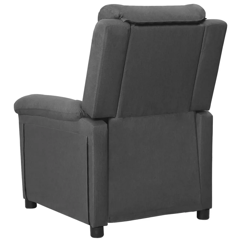 Fauteuil relax TV rembourrage confortable fonction d'inclinaison manuelle en tissu gris foncé DEC027950