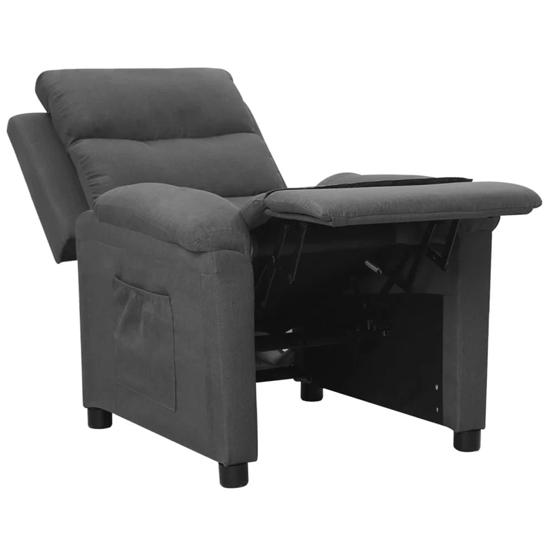 Fauteuil relax TV rembourrage confortable fonction d'inclinaison manuelle en tissu gris foncé DEC027950