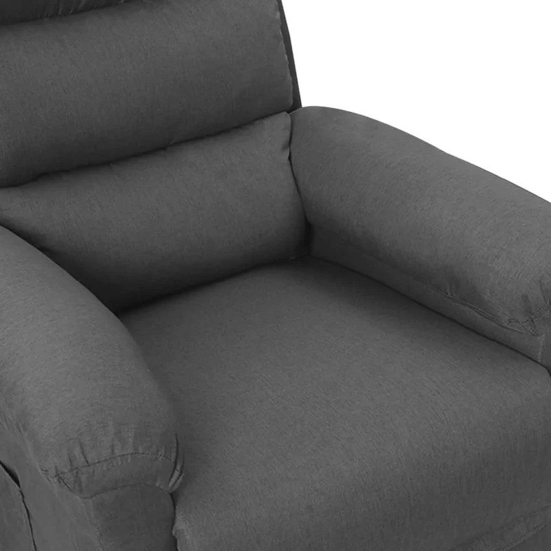 Fauteuil relax TV rembourrage confortable fonction d'inclinaison manuelle en tissu gris foncé DEC027950