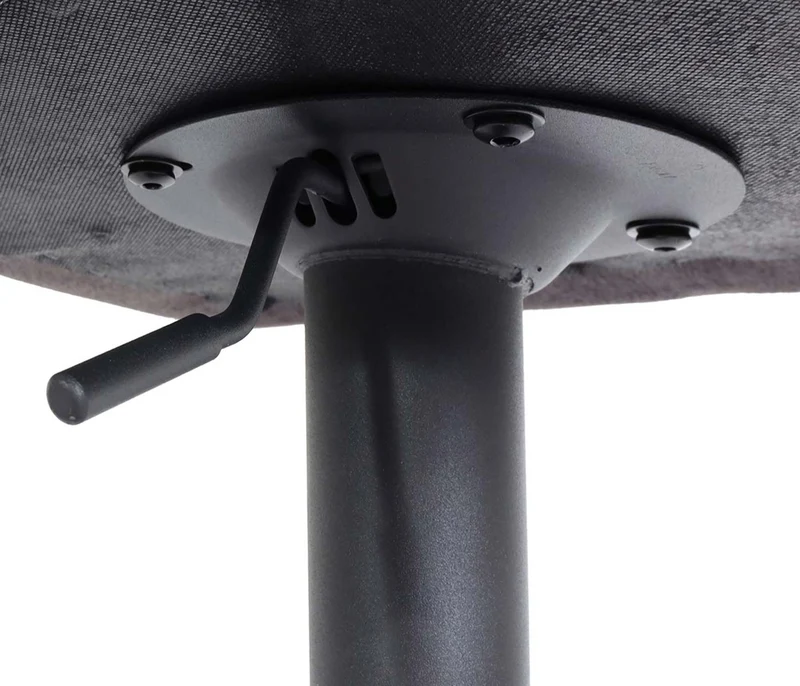 Tabouret de bar x1 pivotant avec accoudoir repose-pieds rotatif en tissu gris foncé base métal noir 04_0008587
