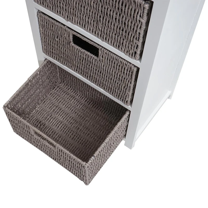 Commode polyvalente avec paniers et tiroir 83x40x29 cm en bois blancs 04_0006505