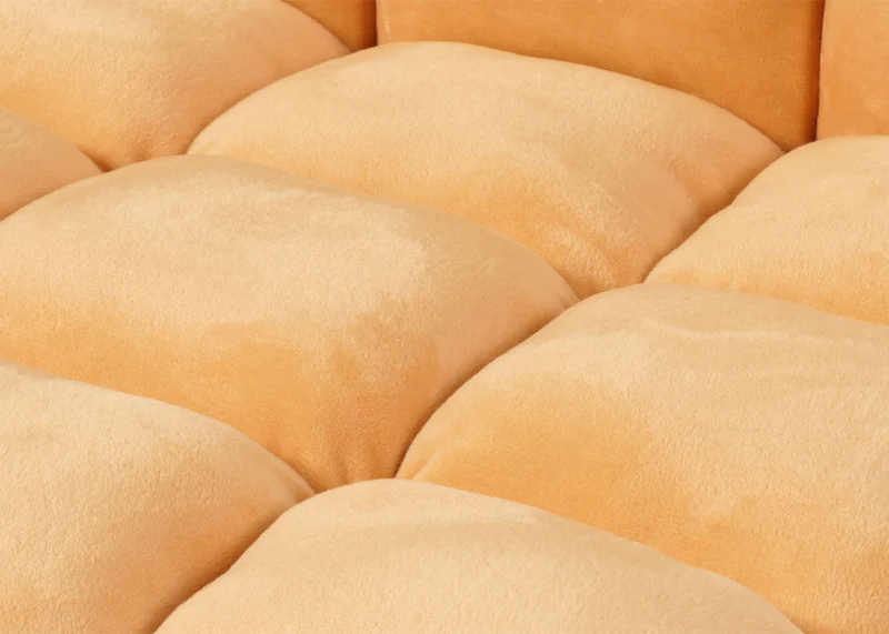 Chaise de sol coussin de sol dossier réglable sur 6 positions de relaxation cadre stable velours marron clair 04_0006363