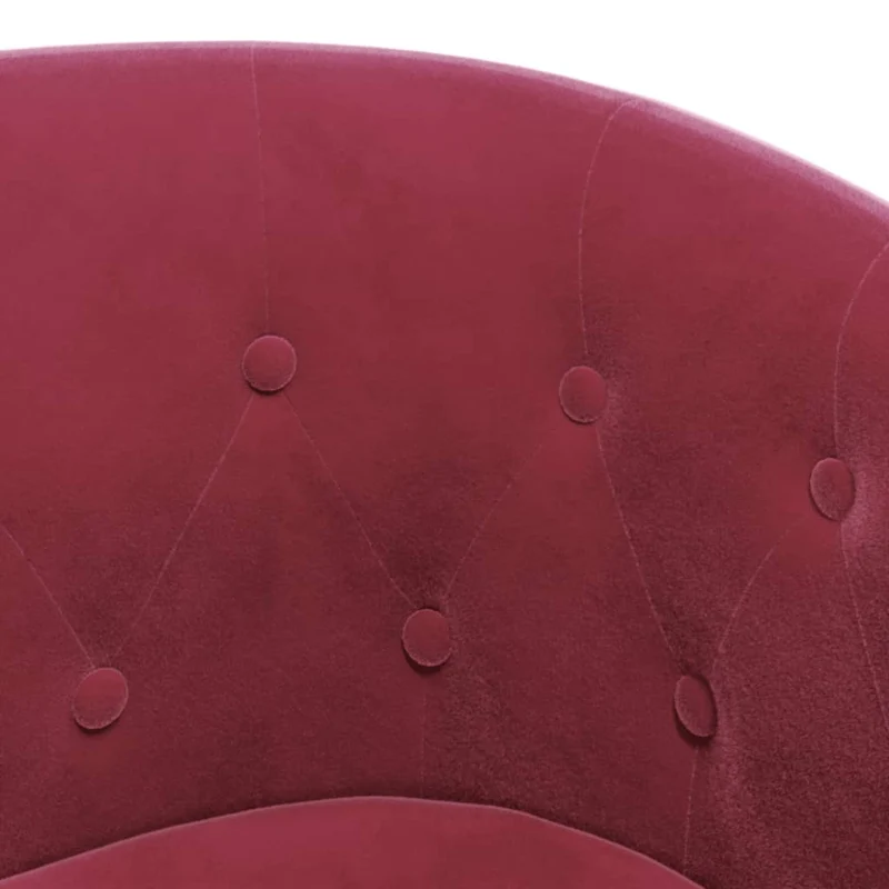 Fauteuil lounge design moderne avec repose-pieds en velours rouge bordeaux DEC026844