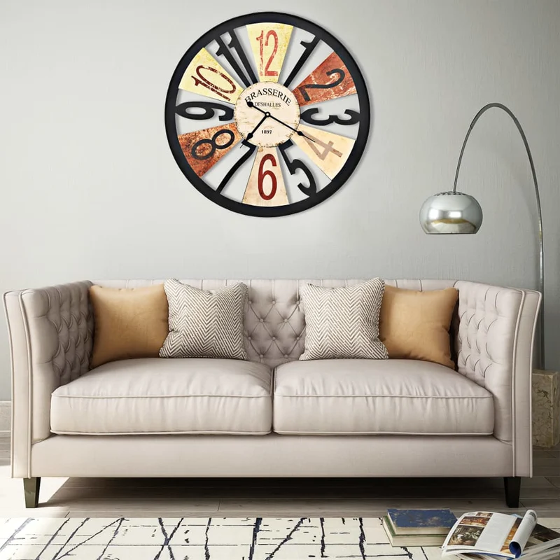 Horloge murale Métal 60 cm Multicolore DEC022223