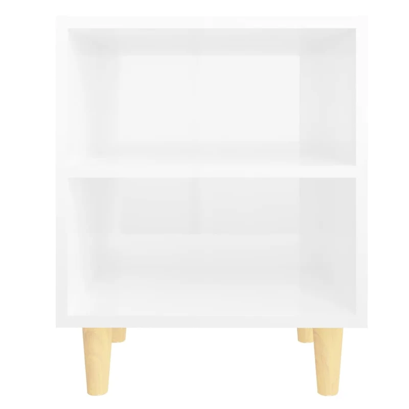 Lot de 2 tables de chevet avec compartiment ouvert 40 x 30 x 50 cm bois d'ingénierie blanc DEC036176