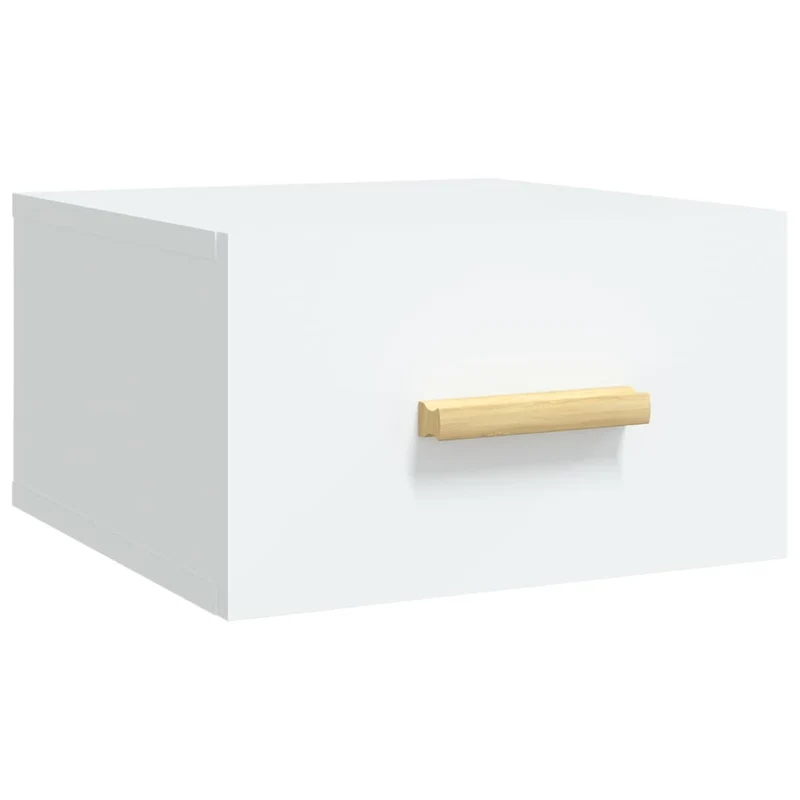 Lot de 2 tables de chevet murales avec tiroir 35 x 35 x 20 cm en bois d'ingénierie blanc DEC036019