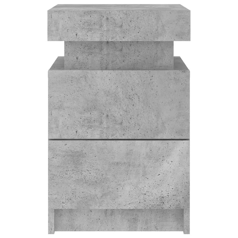 Lot de 2 tables de chevet avec lumières LED et tiroirs 35 x 39 x 55 cm bois d'ingénierie gris DEC035936