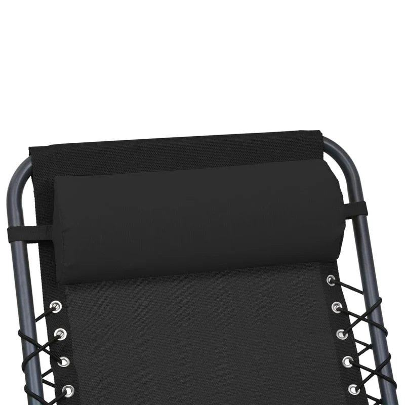 Appui-tête de chaise longue Noir 40x7,5x15 cm Textilène DEC021804