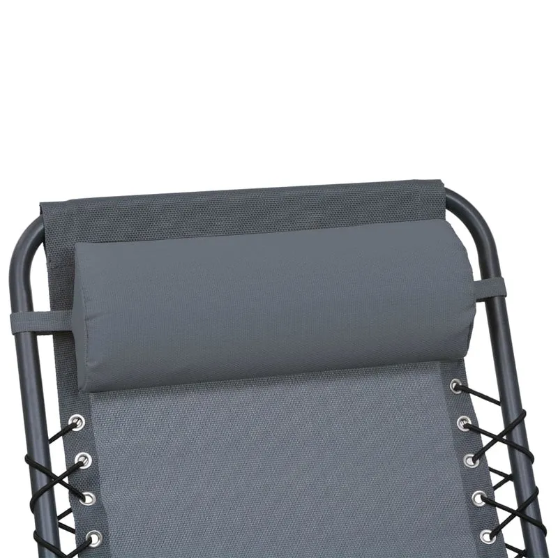 Appui-tête de chaise longue Gris 40x7,5x15 cm Textilène DEC021803