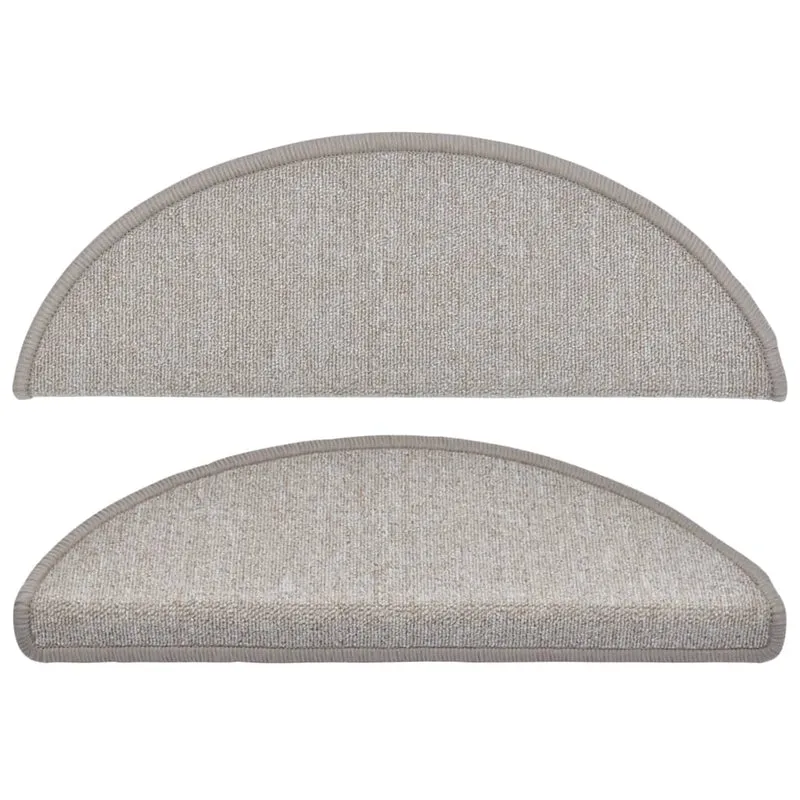 Tapis d'escalier 15 pièces Taupe 65 x 24 x 4 cm DEC023558