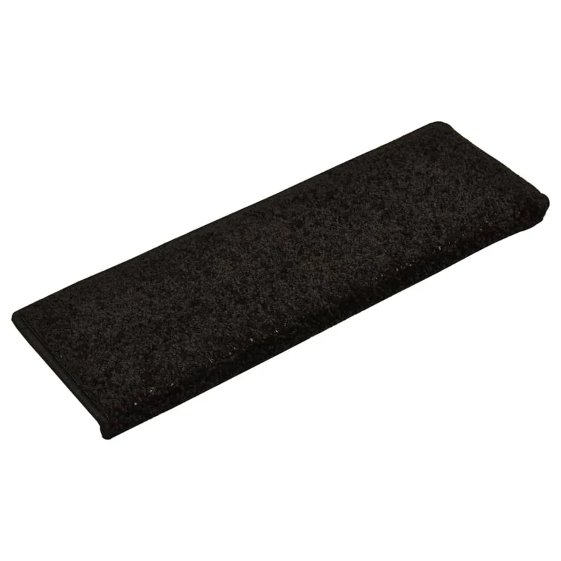 Tapis d'escalier 15 pièces 65x25 cm Noir DEC023819