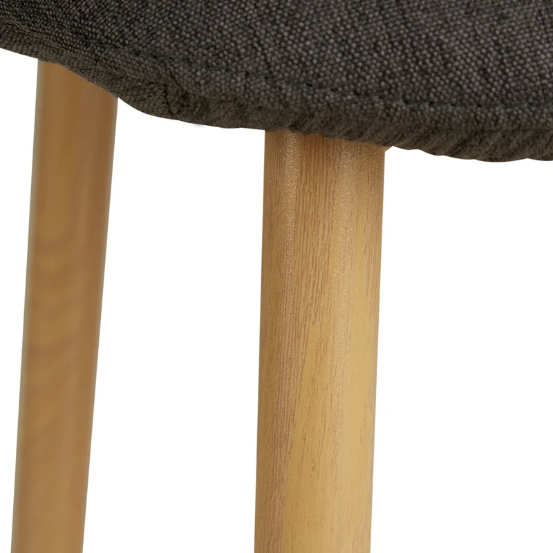 Lot de 6 chaises de salle à manger cuisine confortable et moderne en tissu anthracite pieds métal aspect bois CDS06303
