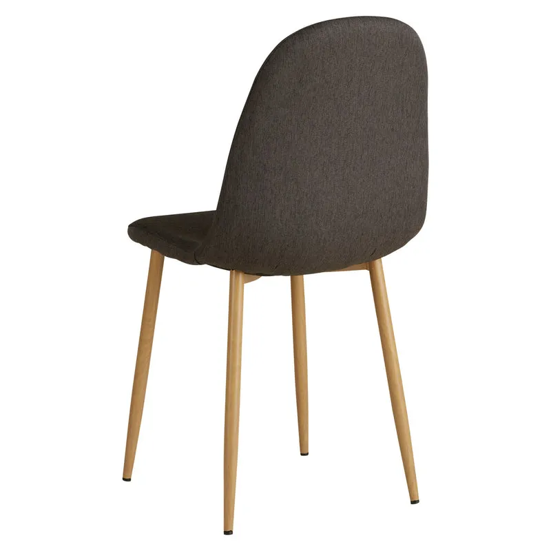 Lot de 4 chaises de salle à manger cuisine confortable et moderne en tissu anthracite pieds métal aspect bois CDS06203