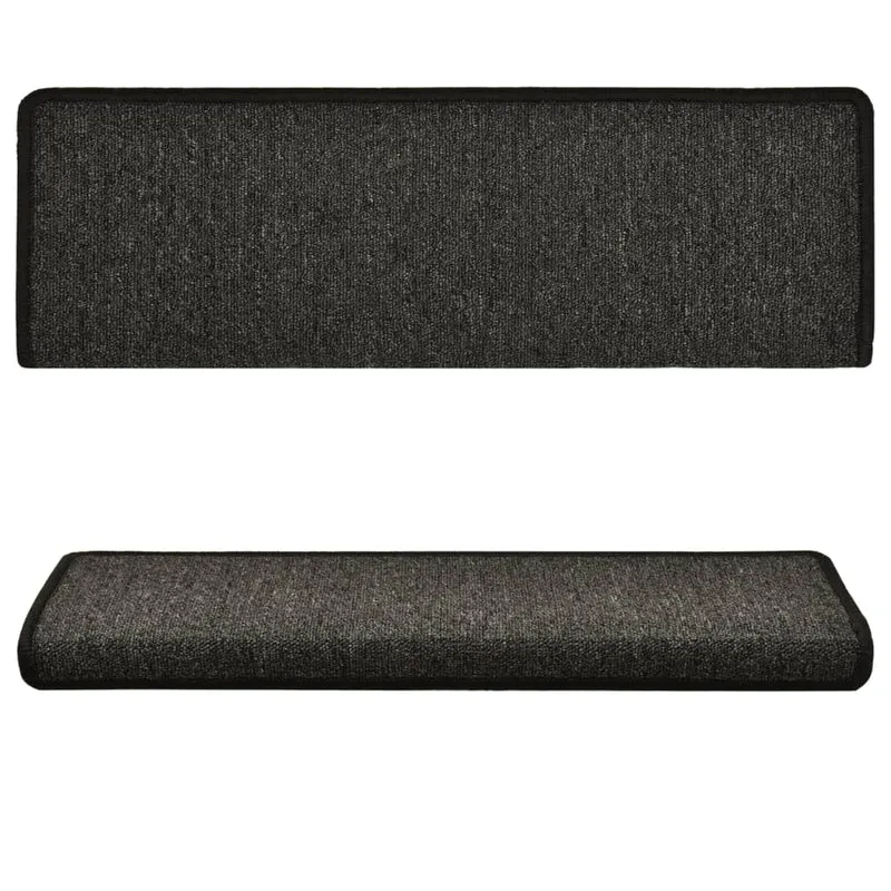 Tapis d'escalier 15 pièces 65x25 cm Anthracite DEC023810
