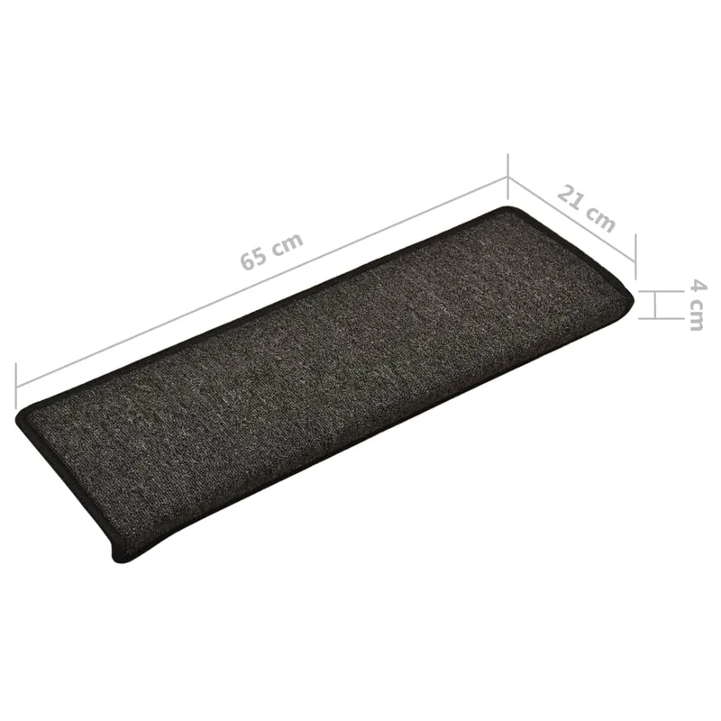 Tapis d'escalier 15 pièces 65x25 cm Anthracite DEC023810