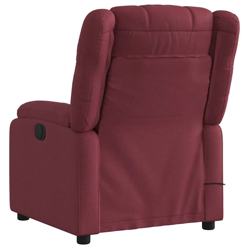 Fauteuil de relaxation TV fonction massage inclinable électrique 6 points de massage en tissu rouge bordeaux DEC027248