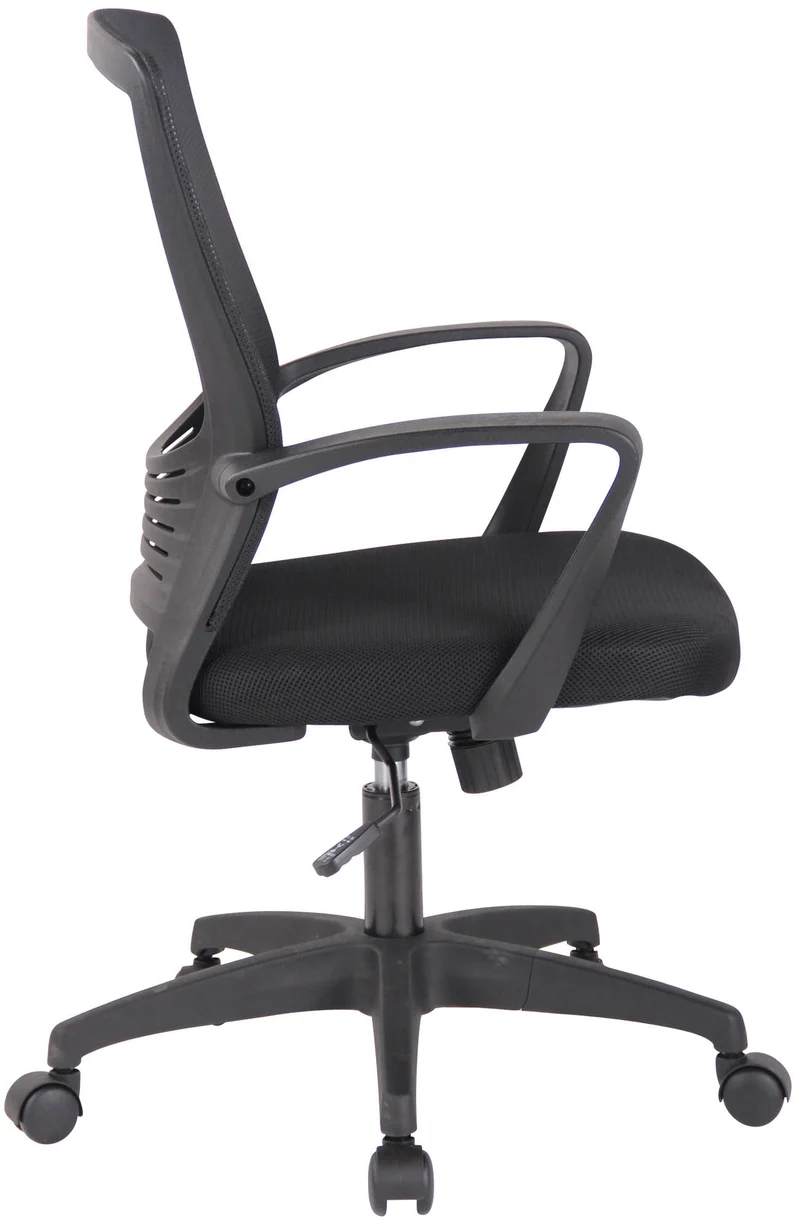 Chaise fauteuil de bureau sur roulettes en maille noir réglable avec accoudoirs BUR10356