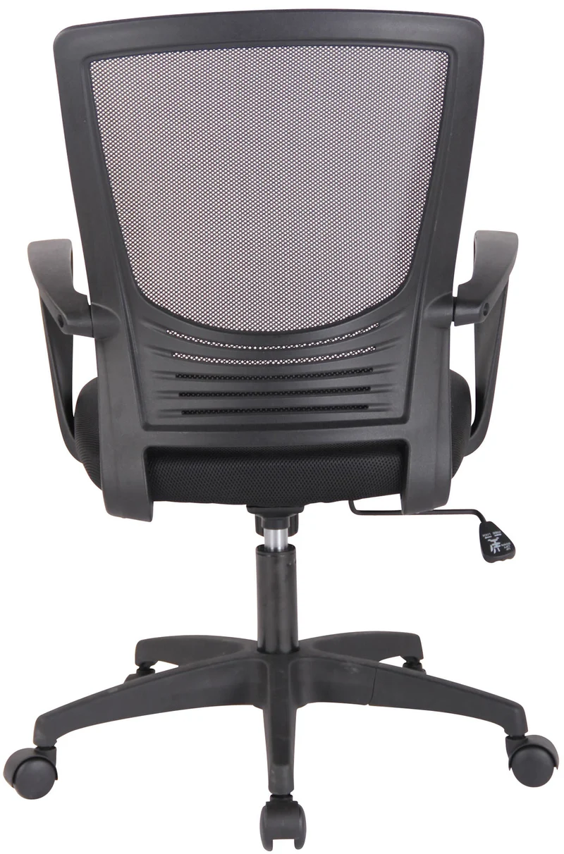 Chaise fauteuil de bureau sur roulettes en maille noir réglable avec accoudoirs BUR10356