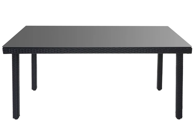 Table de jardin en polyrotin plateau verre fumé 160x90 cm anthracite 4 à 6 convives 04_0001762
