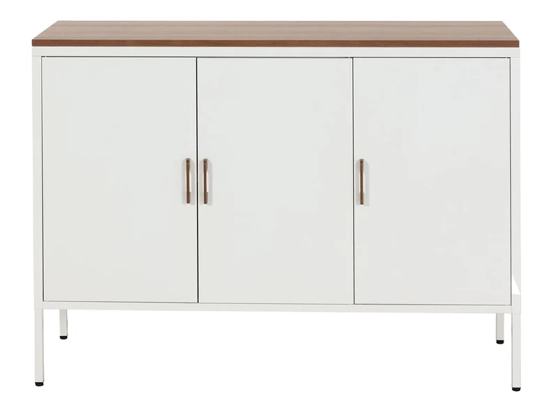 Commode métallique moderne 90x120 cm 3 portes avec étagères réglables 04_0006512