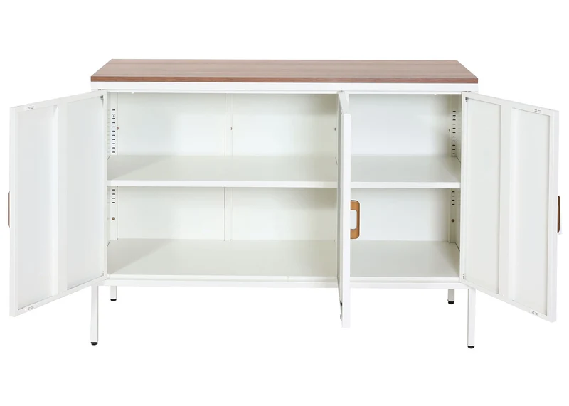 Commode métallique moderne 90x120 cm 3 portes avec étagères réglables 04_0006512